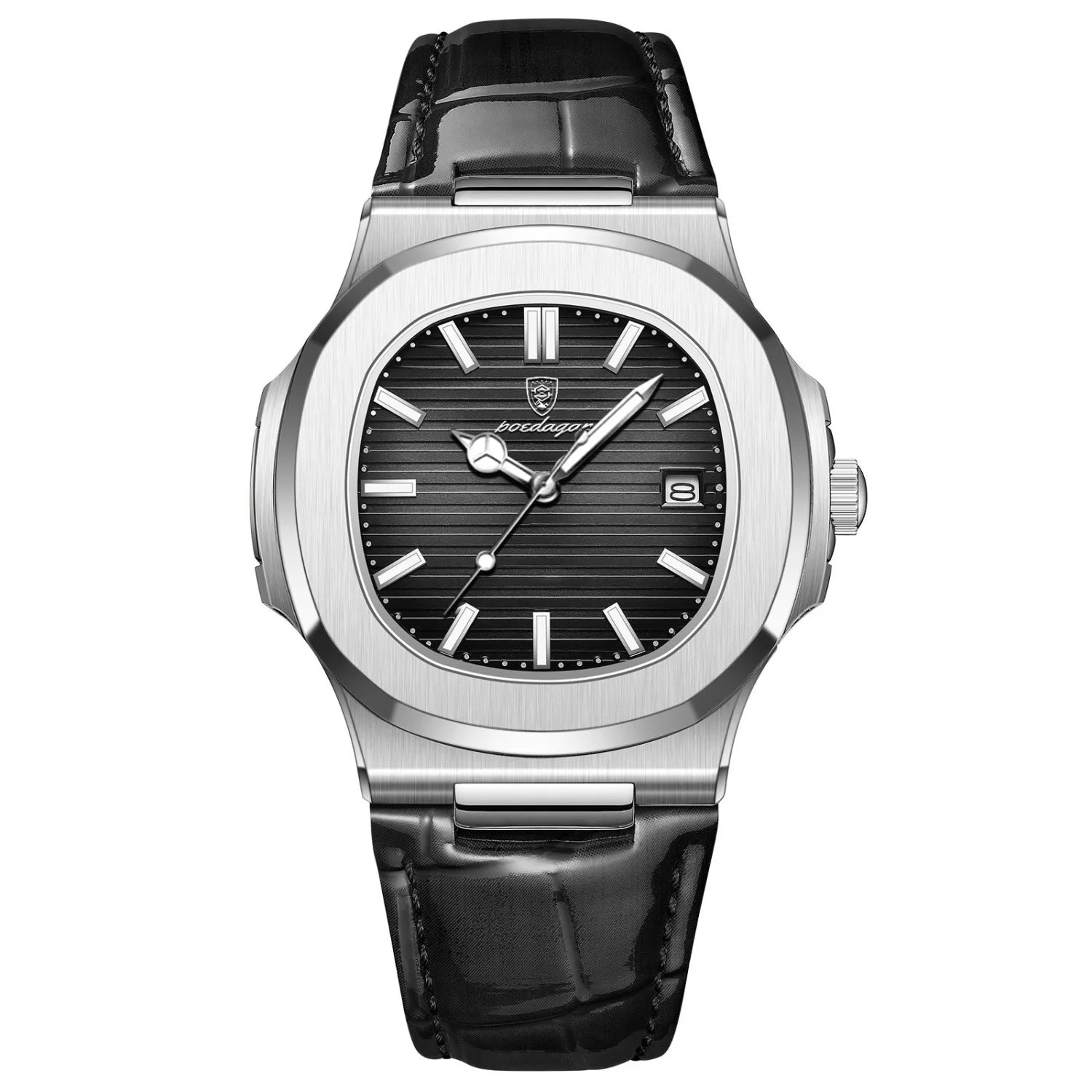 Boedagor Silver Black Dial Luxury